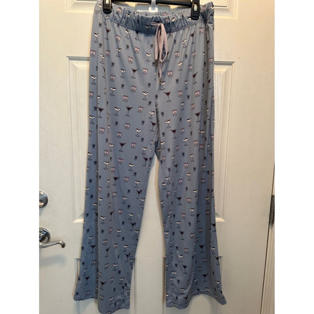 Honeydew Intimates Blue Martini Cocktail Print Pajama Pants Size Large